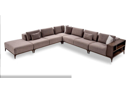 Obývací pokoj rohová sedací souprava L tvaru dřevo Moderní luxusní design Rojová sedací souprava