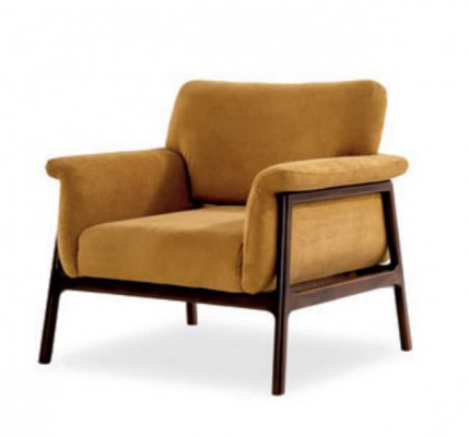 Křeslo pro obývací pokoj luxusní moderní design dřevo s textilní loungový klub.