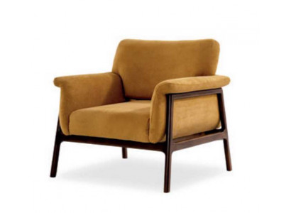 Křeslo pro obývací pokoj luxusní moderní design dřevo s textilní loungový klub.