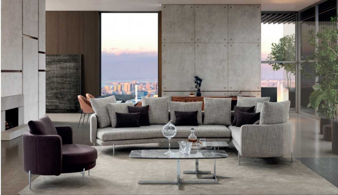 Obývací pokoj Set 4+3+1 sedadel moderní 3dílná sedací souprava s polštáři nábytku