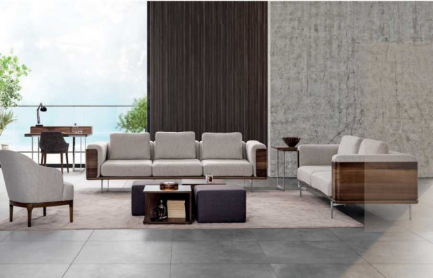 Obývací pokoj Luxus Moderní Design 2x pohovky s křeslem sedací souprava