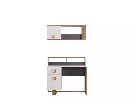 Schreibtisch Kinderzimmer Set 3tlg Regal Computer Holz Sessel Gelb Neu