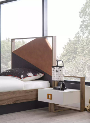 Schlafzimmer Garnitur Bett Kinderzimmer Set Designer Grau 5tlg Holz