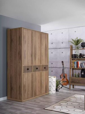 Komplete Jugendbett Kindermöbel Kinderzimmer Bett Holz Braun Set 8tlg