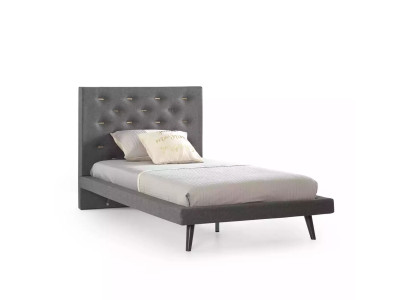 Bettgestelle Bettrahmen Bett 120 cm Kinderbett Jugendbett Stoff Grau