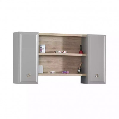 Skříň na zeď Regál Dětský pokoj Regál na knihy Dřevo Šedé Design