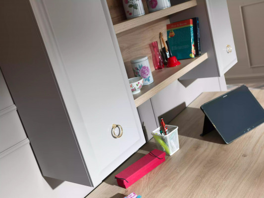 Skříň na zeď Regál Dětský pokoj Regál na knihy Dřevo Šedé Design