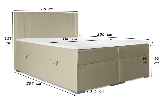 Manželská postel potah ložnice postel moderní nábytek postel Boxspring