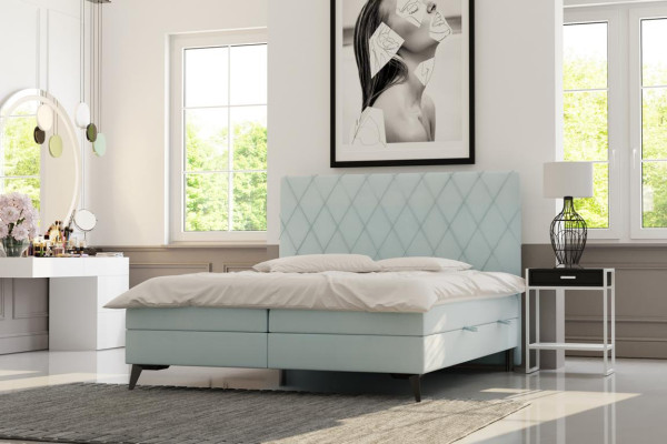 Schlafzimmer Bett Luxus Möbel Polster Stoff Modern Design Boxspringbett