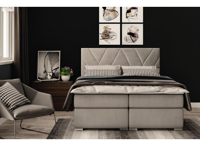 Luxus ložnice postel čalounění látka design manželská postel nábytek boxspring postel
