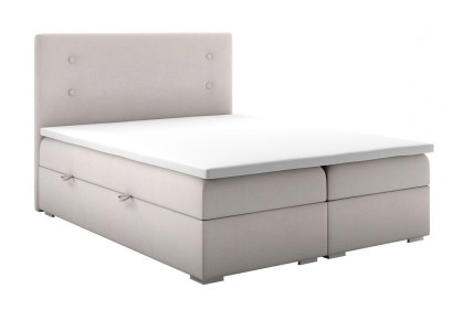 Ložnice postel čalouněná Moderní design Luxus manželská postel Beige Boxspring postel