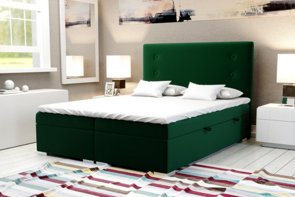 Ložnice postel čalouněná Moderní design Luxus manželská postel Beige Boxspring postel
