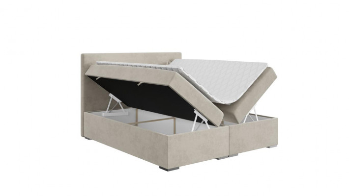 Ložnice postel čalouněná Moderní design Luxus manželská postel Beige Boxspring postel