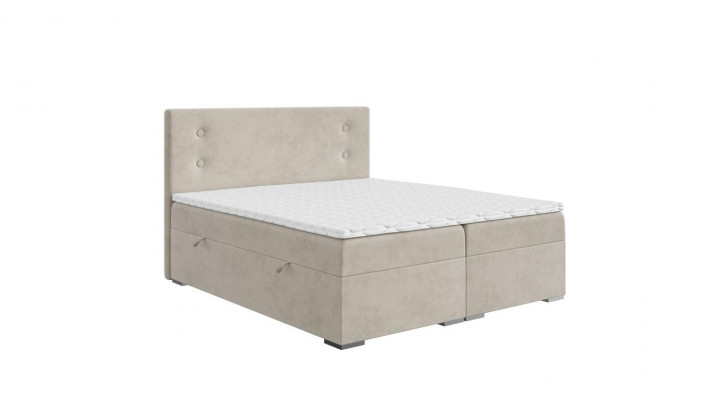 Ložnice postel čalouněná Moderní design Luxus manželská postel Beige Boxspring postel