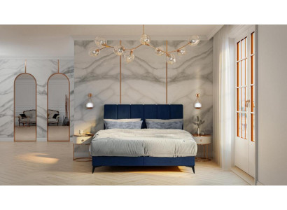Moderní postel ložnice Designer manželská postel Boxspring postel postel s polštářem