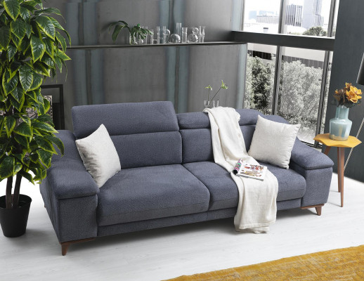 Obývací pokoj Kompletní set 2ks Třísedák Sofa Moderní Křeslo Textilie Nový Nábytek Gauč
