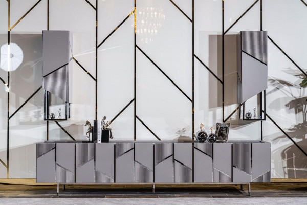 Nastavit stojan na televizi, křeslo, konferenční stolek, konzolový stolek, obývací pokoj 4 díly šedý nový