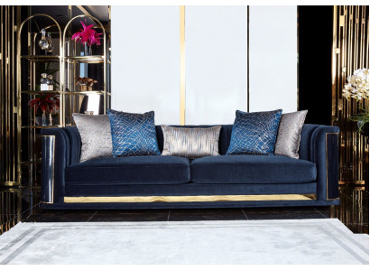 Luxus Dreisitzer Sofa 3 Sitzer Sofas Sitz Design Möbel Couchen Schwarz