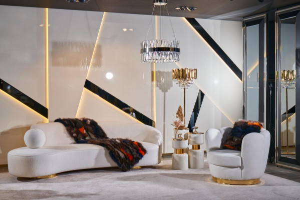 Křeslo Design Obývací pokoj Potah Dřevo Textil Moderní Luxus