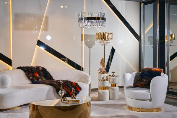 Křeslo Design Obývací pokoj Potah Dřevo Textil Moderní Luxus