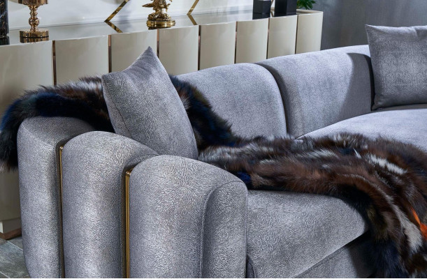 Sofá 3+3+1 sedadlo stůl set pohovka polštář rohová sedací souprava 4 ks. set