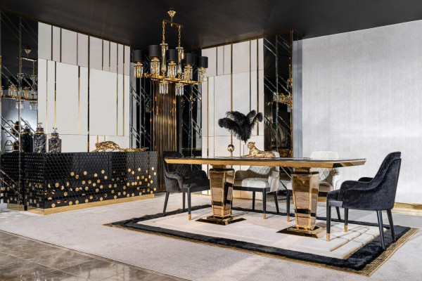 Jídelní stůl 6 židlí komoda Jídelní stoly Stůl Stoly Židle Souprava Skupina 6 kusů