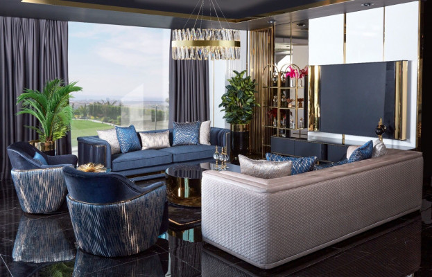 Sedací souprava 3+3+1+1 křeslo konferenční stolek TV stojan gauč gauče křesla