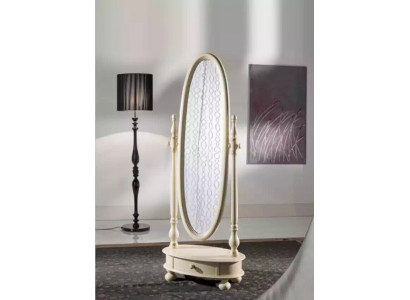 Klasické obývací místnosti velké podlahové zrcadlo béžový dřevěný rám design Nové