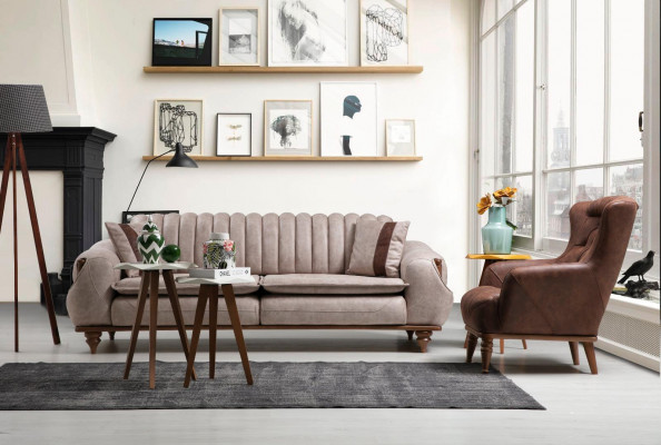 Luxus nábytek Design Křeslo Moderní Design Křeslo Hnědé Obývací pokoj Nový