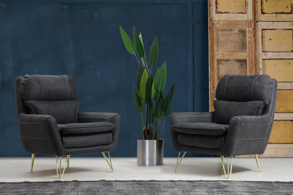 Křeslo Sedadlo Sedadlo Design Obývací pokoj Potah Luxus Černá Čekárna