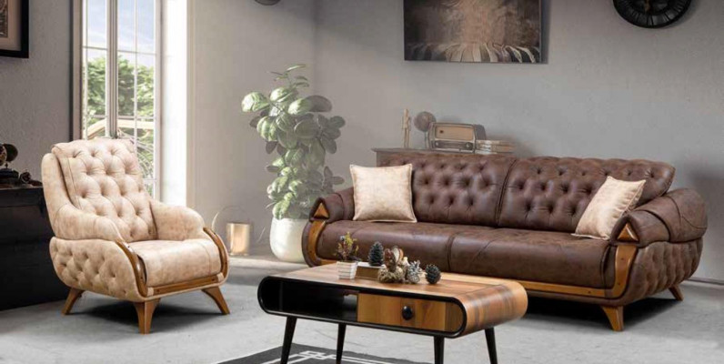 Křeslo Sedadlo Klasický design Obývací pokoj Potah Jednosedák Kožený Styl