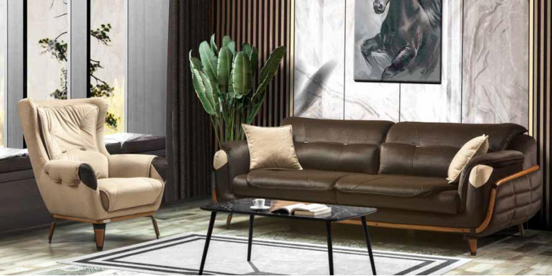 Sofa Obývací pokoj Nábytek Třímístná sedačka Pohovky Klasický textilní gauč Luxusní
