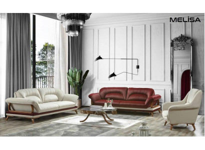 Luxus set soupravy, pohovka 3+3+1 křeslo g příslušenství 3 kusy.