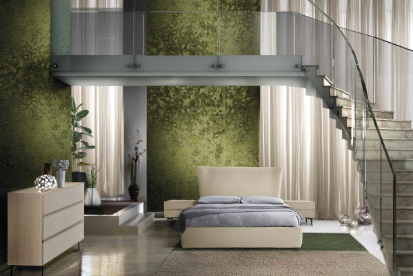 Luxus ložnice set 4dílný. Postel + 2x noční stolek + komoda Moderní design postelí.