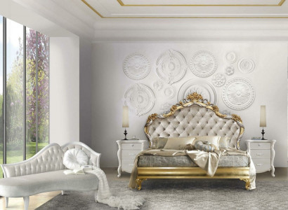 3dílná sada ložnice Postel 2x noční stolek Konzola Postele Dvojité Hotelové čalounění