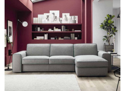 Moderní luxusní rohová textilní dřevěná pohovka L-tvaru alfitalia design nábytek obývací pokoj.