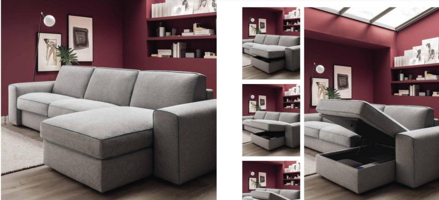 Moderní luxusní rohová textilní dřevěná pohovka L-tvaru alfitalia design nábytek obývací pokoj.
