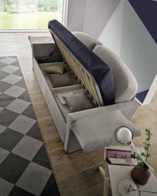 Design Sofa 3 Sitzer Couch Polster Luxus Textil Zweifarbig Italienische Möbel  Designová pohovka 3místná sedačka čalouněná luxusní textil dvoubarevná italský nábytek