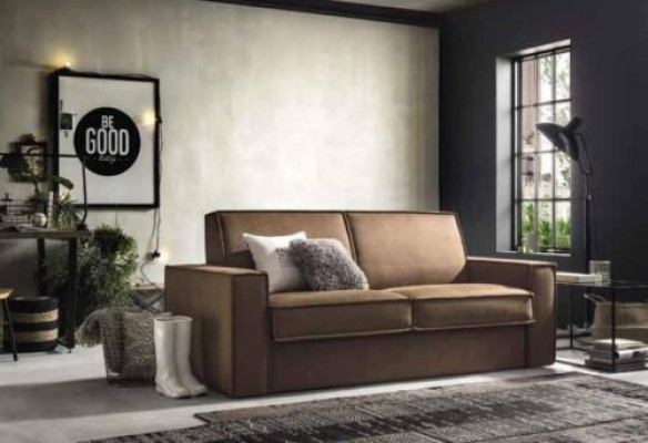 Rozkládací pohovka, 2místná pohovka, textilní pohovka do obývacího pokoje italský nábytek nový