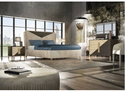 Postel noční stolek komoda 4 kus. Ložnice Sada Design Moderní Luxusní Postele Nové