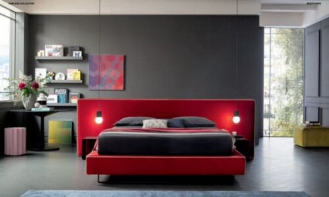 Design Luxus dvoulůžkové hotelové postele z látky, luxusní manželská postel v ložnici, italský nábytek, nový.