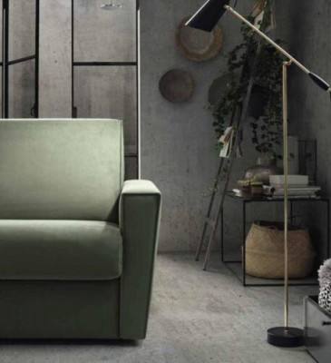 Nábytek obývacího pokoje Design Zelená Textilie Alfitalia Moderní Design Luxusní Pohovka 2místná