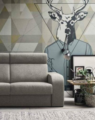 Moderní designová luxusní pohovka 2místná šedá textilní alfitalia do obývacího pokoje.