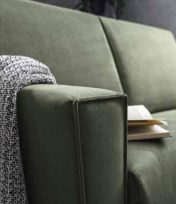 Nábytek obývacího pokoje Design Zelená Textilie Alfitalia Moderní Design Luxusní Pohovka 2místná