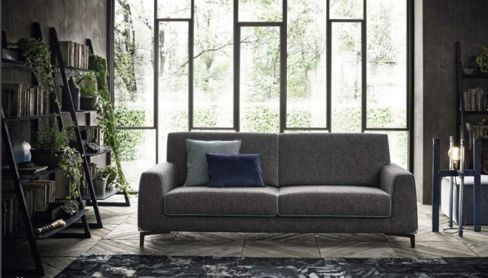 Design Šedá Pohovka 3místná Moderní Látka Pohovka Příčné Pohovky Luxusní alfitalia