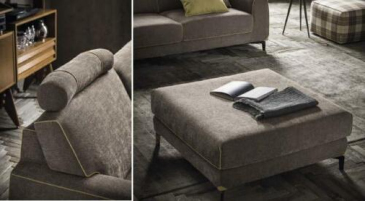Design Šedá Pohovka 3místná Moderní Látka Pohovka Příčné Pohovky Luxusní alfitalia