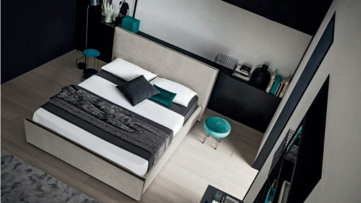 Italský nábytek Design postel Ložnice Postele Kůže Hotel Luxus Tapiserie Nový