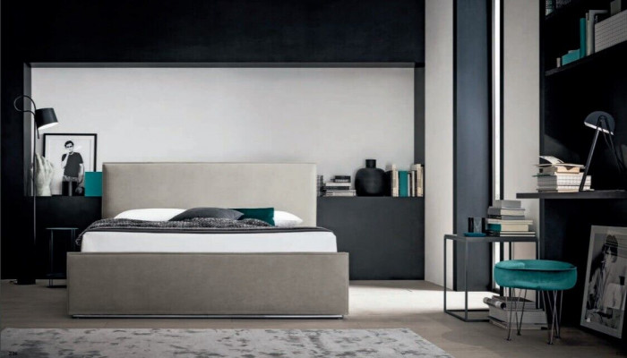 Italský nábytek Design postel Ložnice Postele Kůže Hotel Luxus Tapiserie Nový