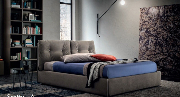 Manželská postel dřevo design 180x200 cm Nový luxusní lůžko ložnice textilní čalounictví