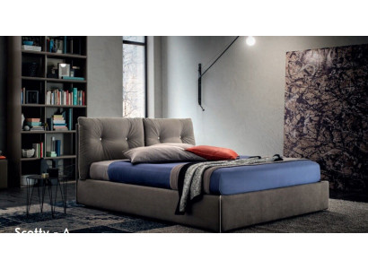 Manželská postel dřevo design 180x200 cm Nový luxusní lůžko ložnice textilní čalounictví